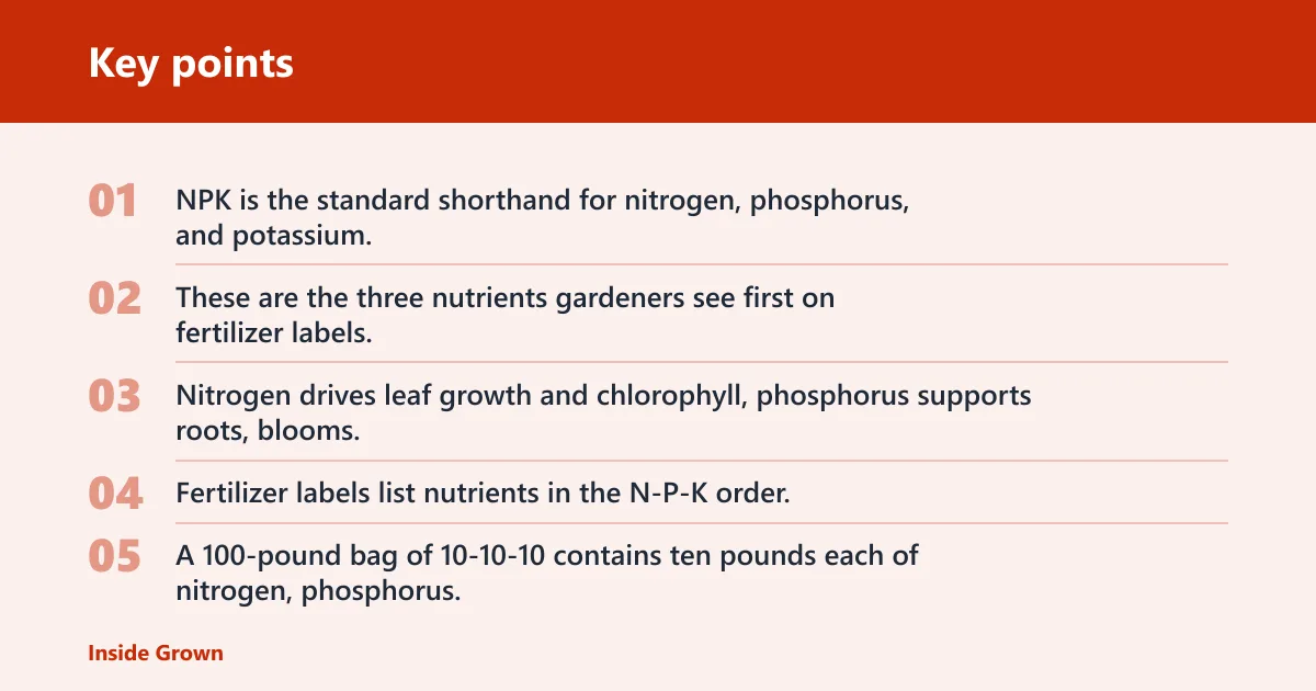 Key points: What does NPK mean?