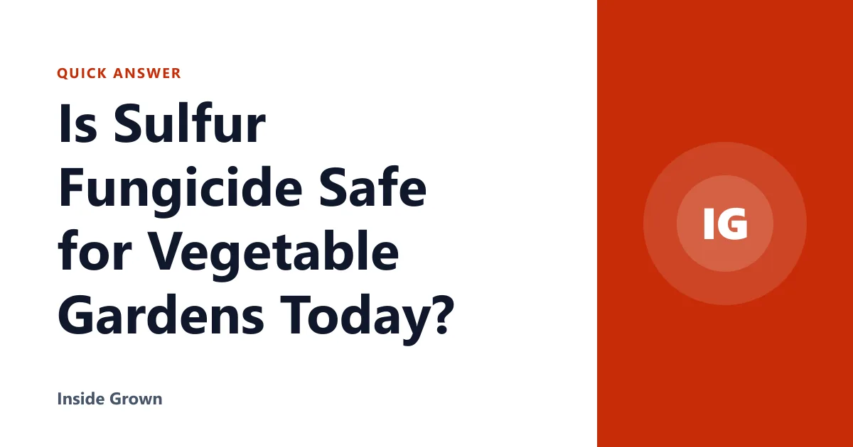 Is Sulfur Fungicide Safe for Vegetable Gardens Today?
