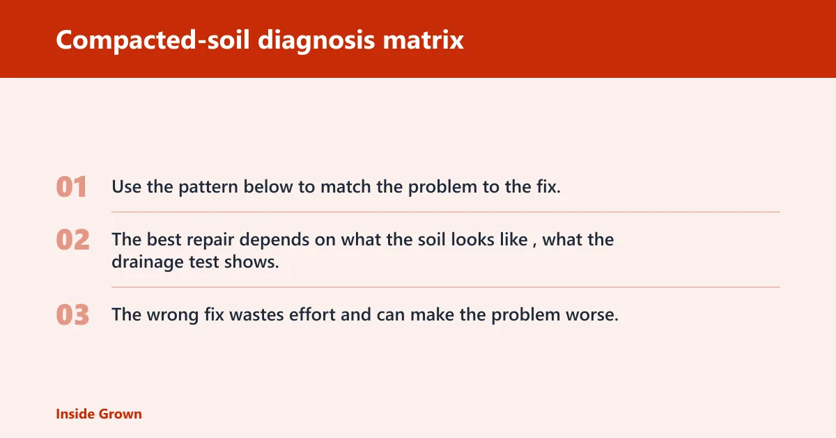 Steps: Compacted-soil diagnosis matrix