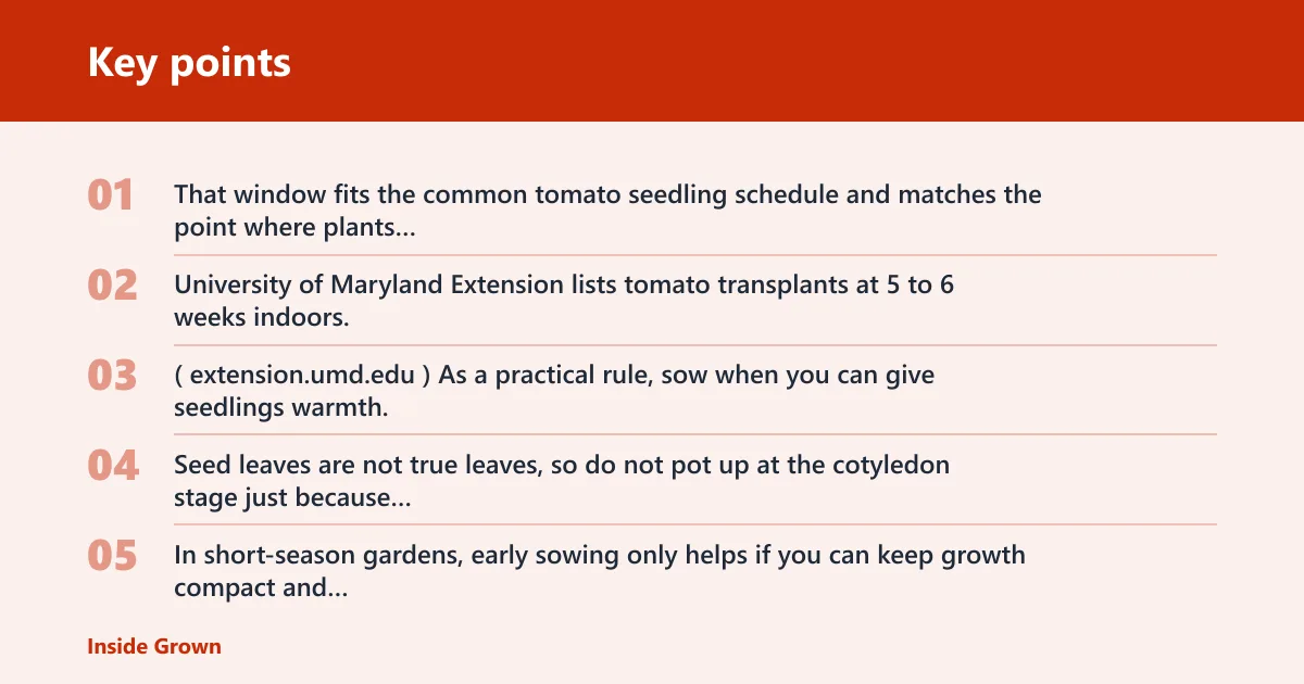 Key points: When should you start tomato seeds indoors?