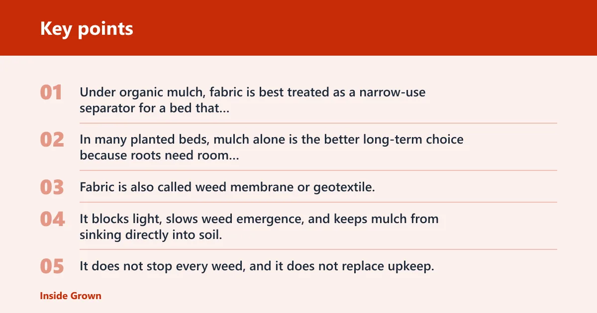Key points: Should you put fabric under mulch?