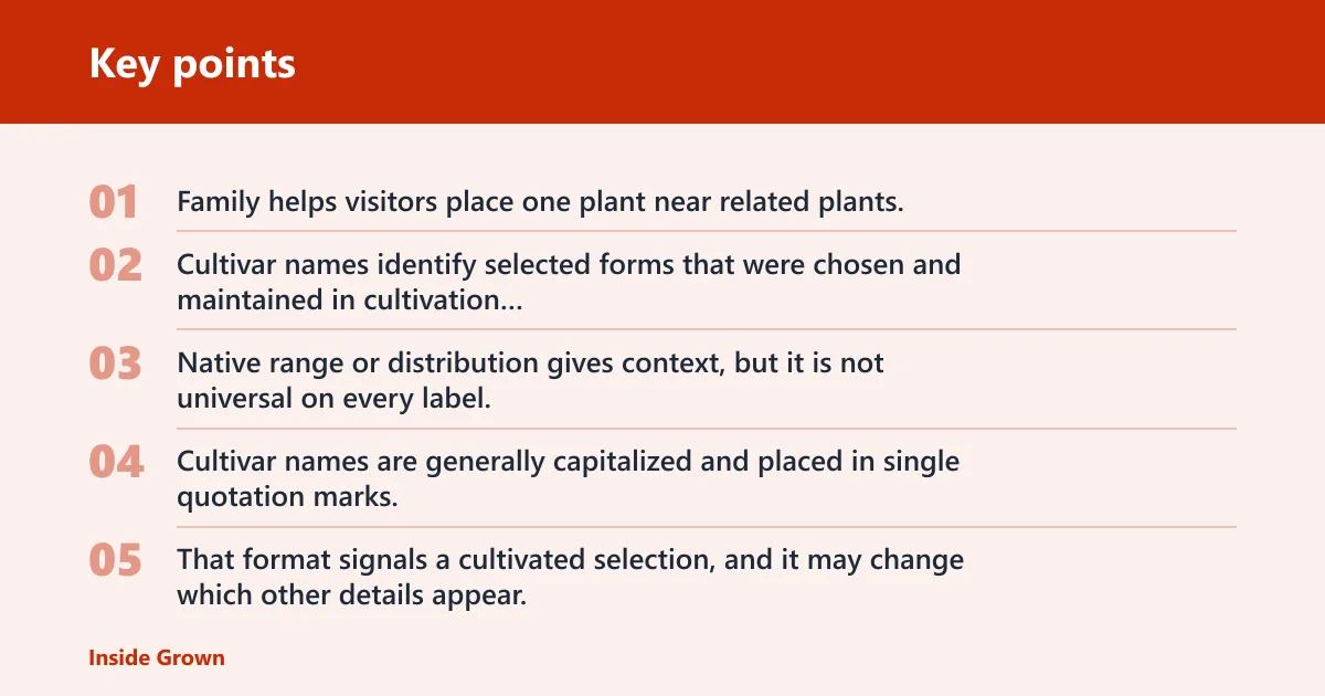 Key points: What garden labels contain
