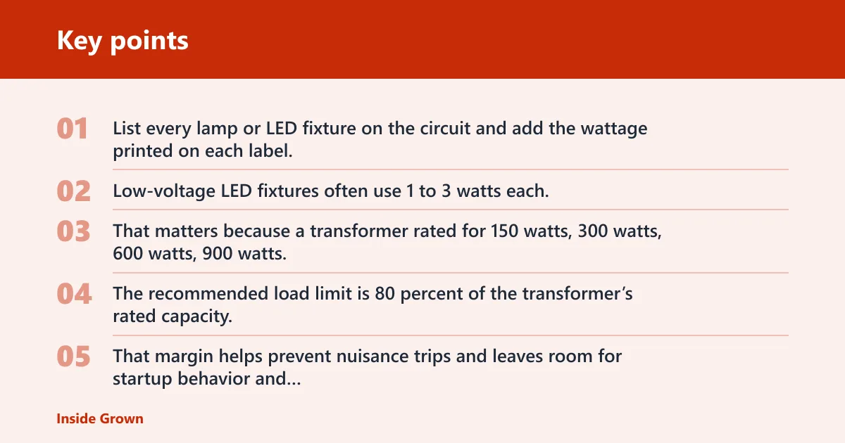 Key points: Can too many lights overload the transformer?